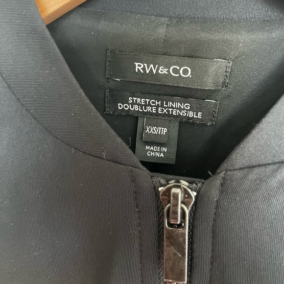 RW&CO Black Bomber Jacket XXS - Picture 3 of 7